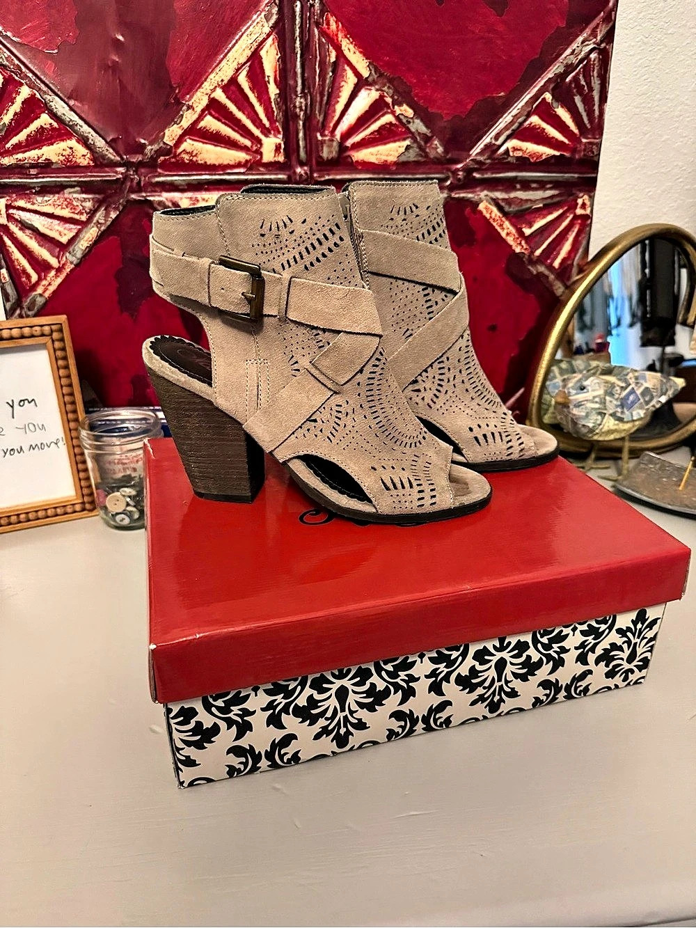 Naughty Monkey Cutout Heels in Brown US 8 Like New. Worn once